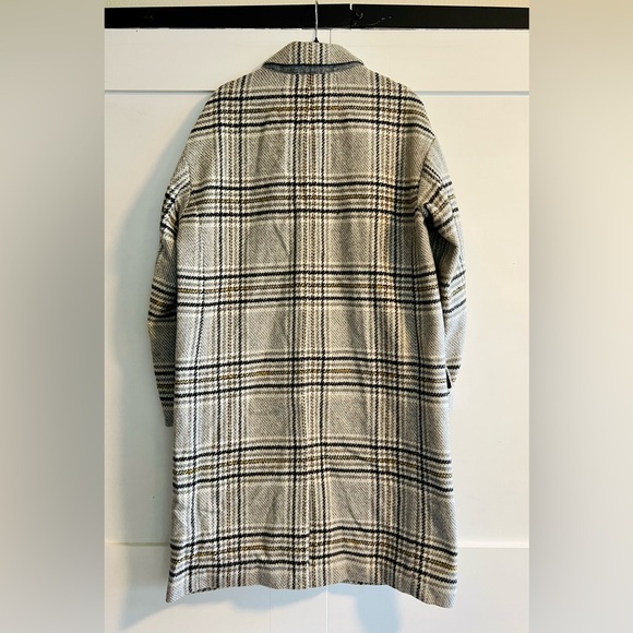 Madewell Gray Plaid Trench Coat - Picture 5 of 8